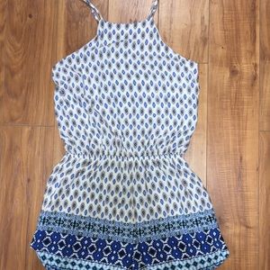 Cute blue Aztec print romper